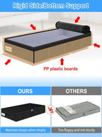 6.7-Inch Tall Under Bed Storage Bin with Zipper, Underbed Storage Container w/Rigid Sides & Bottom, Large Clothes Organizer Box for Bedroom, Dorm, Couch, Dressers, 30x15x6.7 Inches, Black
