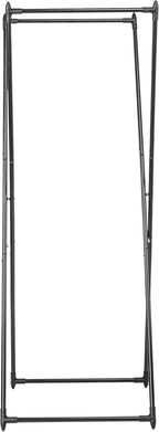 Household Essentials Valet Folding Clothes Rack, Strong Metal X-Frame, Chic Design, Great for Guest and Dressing Rooms, Portable and Easy to Use, Folds Flat, Black