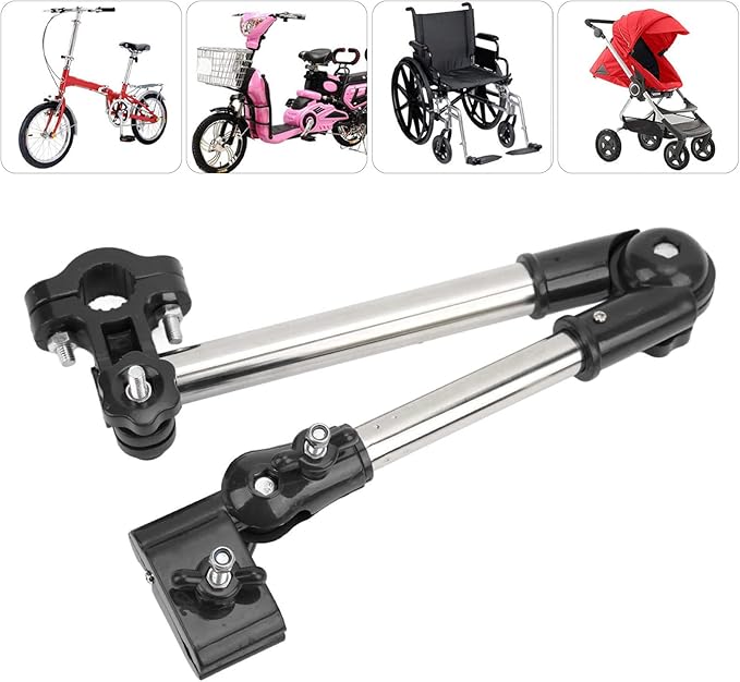 plplaaoo Stainless Steel Umbrella Stands 360 Degree Swivel Outdoor Stroller Shading Umbrella Holder for Bikes Strollers Wheelchairs Fishing Seats Lightweight Adjustable