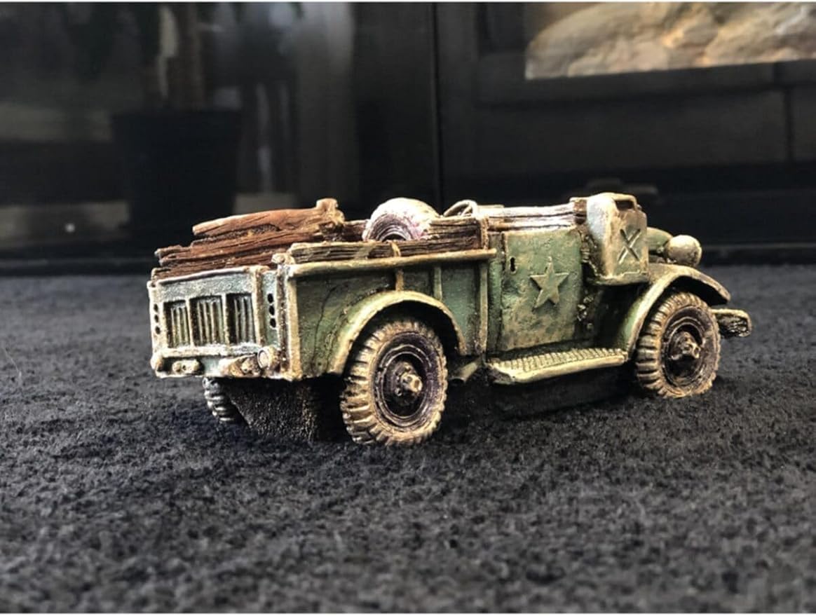 Decorative Classic Car Decorative Accent Polished Resin Camouflage Vintage Model for Collectors and Home Decor - Dark Camouflage