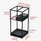 Umbrella Holder Iron Stand Rack Storage Bin Freestanding Organizer with Hollow Out Design Promotes Suitable for Home Office Corridor Apartment, Black