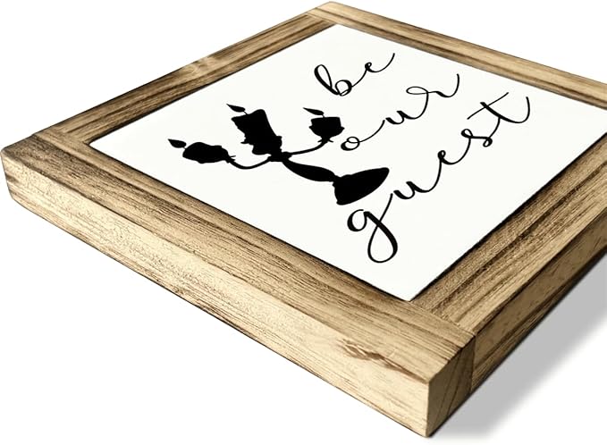 Home Decor Signs, Decorative Wooden Box Sign, Farmhouse Desk Sign Decor, Housewarming Decoration, Living Room Decors, Wedding Welcome Decors, Be Our Guest Signs, 5.9×5.9 inches