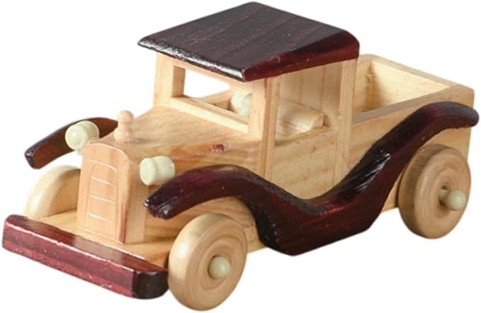 Vintage Car Model,Collectible Vehicle Figurine Gift Toy Novelty Handcrafted Miniature Automobile Wooden Ornament for Friend, Style A