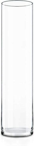 CYS Excel Clear Glass Cylinder Vase (H:20" D:4") | Multiple Size Choices Glass Flower Vase Centerpieces | Hurricane Floating Candle Holder Vase