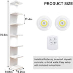 Fixwal Wall Decor 7 Tier Wall Shelf Unit Floating Shelves with LED Lights Lack Shelf for Home Organizer Display White