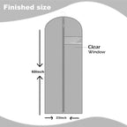 Dress Bags for Gowns Long, 60'' Garment Bags, Suit Bag for Storage and Travel, 2 Pack (Grey)
