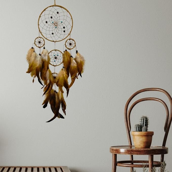 Dream Catchers for Adults Original Dream Catcher Wall Decor for Bedroom Boho Hanging Ornament with Natural Feathers for Living Room Large