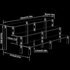 Acrylic Riser Display Shelf,3 Tier Display Riser for Amiibo Funko POP Figures,Display Stand Large Risers for Display Cupcake Perfume Organizer Cologne Makeup Collection Countertop Tabletop(2 PACKS)
