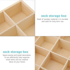 Set of 2 - Wooden Drawer Organizers with 20 Compartments | Space-Saving Belt, Tie, and Sock Organizer | Stackable Desktop Storage Box for Neat and Tidy Dresser, Closet, Under-Bed Storage