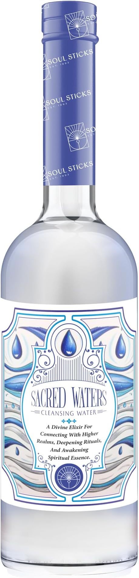 SOUL STICKS Cleansing Water 7.5 oz. Bottle for Rituals, Clearing Negative Energy and Purifying Home Spiritual Florida Water Area Deodorizer (Sacred Waters)