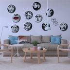 Lina Cavalieri Plate, Wall Decorative Plate, Mysterious Face Plate Wall Hanging Decoration,Including Bracket And Special Spring HooK, (Style-4, 8inch)