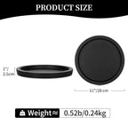 Hanobe Wooden Tray for Coffee Table: Candle Holder Plate Black Round Decorative Serving Tray - Vintage Table Centerpiece Rustic Farmhouse Home Decor