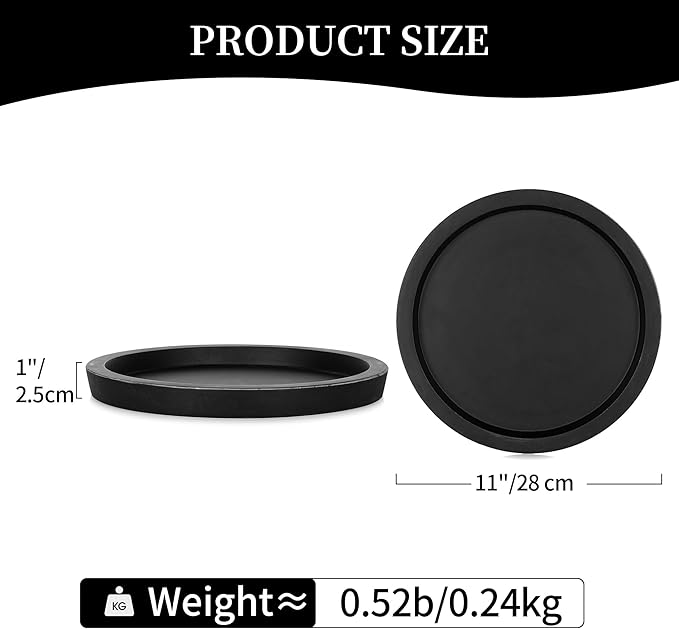 Hanobe Wooden Tray for Coffee Table: Candle Holder Plate Black Round Decorative Serving Tray - Vintage Table Centerpiece Rustic Farmhouse Home Decor