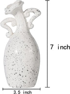 Vase with Attitude, Black Speckled Ceramic Flower Vase, 7inch Modern Decorative Vase Centerpiece for Living Room, Kitchen, Office Wedding Or Gifts
