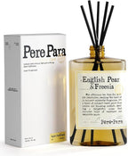 English Pear&Freesia Scent Reed Diffuser Refill 13.53 fl oz with 6 Sticks，【Brighten The Air】 Luxury Natural Long Lasting Home Fragrance Oil Air Freshener for Living Room and Office