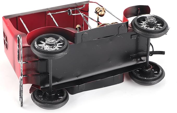 Yosoo Vintage Classic Car Model Miniature Tin Red 19cm Retro Antique Auto Collectible with Unique Design for Home Office Decor Gift