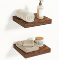 Vivelove 12x12 Floating Shelves for Wall, 12" Deep Shelves with Invisible Brackets, for Living Room Bedroom Bathroom, Farmhouse Rustic Shelves Home Decor, Set of 2, Rustic Brown