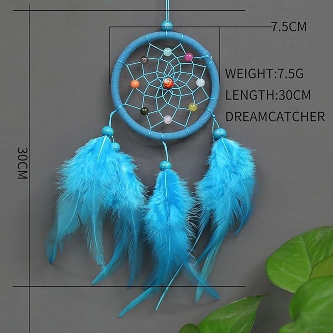 Red Small Dream Catcher with Feathers Wall Hanging Ornament Indian Style Decoration Wind Chimes for Car Home Wall Decor Home and Kitchen Home Decoration