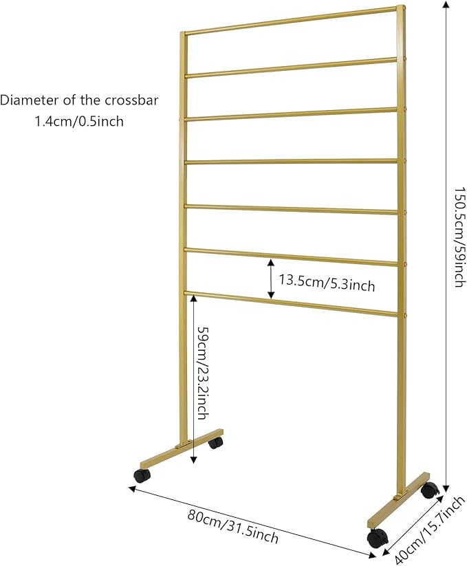 Scarf Organizer, Scarf Display Stand, 7 Tier Metal Scarf Holder Organizer, Floor-standing Scarf Rack for Commercial or Home, Hijab Stand RackTies Belt Pants Hanging Rack
