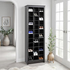 Prepac Elegant Black Shoe Storage Cabinet, Space-Saving Solution with Cubbies for 36 Pairs, 13"D x 23.5" W x 72.5" H