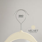 Utopia Home Velvet Hangers 20 Pack – Luxury Non-Slip Slim Pant & Coat Hangers, Strong Space-Saving Clothes Hangers with Pants Bar and 360° Swivel Hook – Ivory
