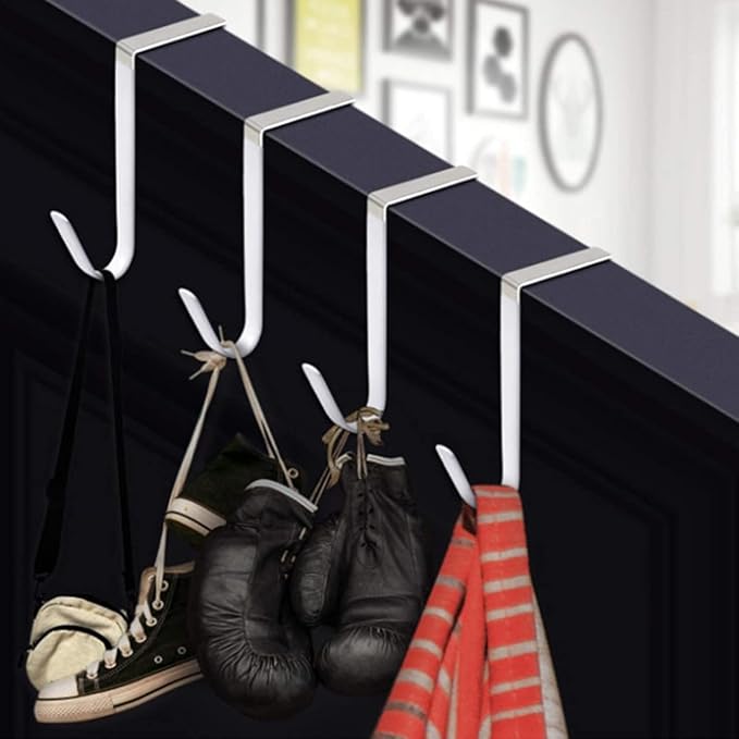 Black Wreath Hanger - Strong Bearing Fall Wreath Christmas Halloween Decorations Carbon Steel Wreath Door Hook 5" Height Wreath Hangers, Front Door Metal Over The Door Single Hook, Home Décor