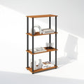 Furinno Turn-N-Tube Book Shelf, 4-Tier Bookshelf, Bookcase with Multipurpose Compact Display Rack, 11.6 x 23.6 x 43.2, for Living Room, Bedroom, Home Office, Light Cherry/Black