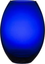 Barski Glass - Handmade - 12" H - (12 inches High) - Barrel Vase - Cobalt Blue - Made in Europe