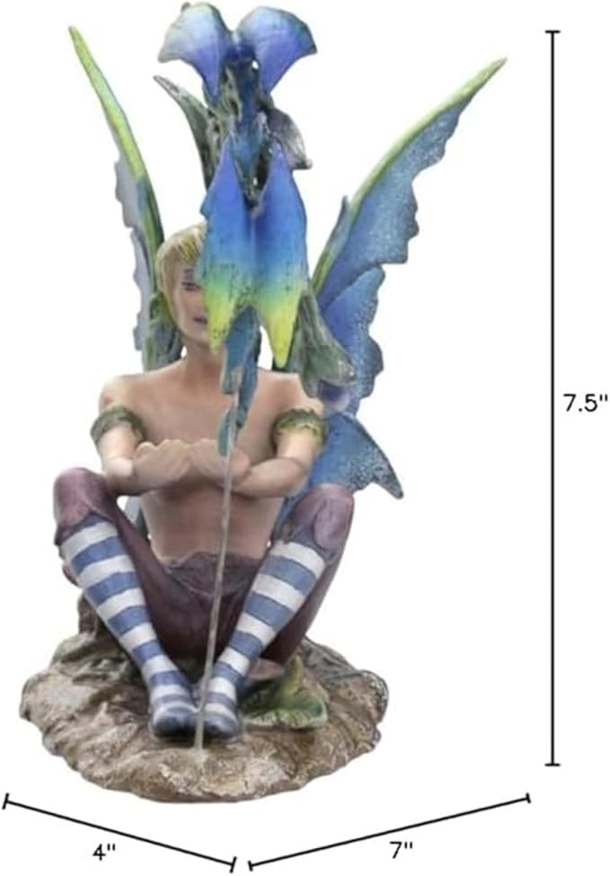 Pacific Giftware PT Amy Brown Art Original Collection Boy and His Dragon Male FAE Resin Collectible Figurine