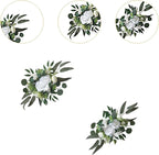 2X Wedding Arch Flowers Decorative Swags Floral Swag Welcome Sign Decoration for Party, White Flowers