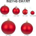 Emopeak 4Pcs Christmas Balls Ornaments for Xmas Christmas Tree - 4 Style Shatterproof Christmas Tree Decorations Hanging Ball for Holiday Wedding Party Decoration (Gold, 4"/10CM)