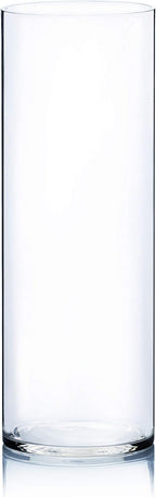WGV Cylinder Vase, Width 7", Height 20", Clear Wide Large Diameter Flower Glassware, Floral Container, Planter Terrarium for Wedding Party Event, Home Accent Decor, 1 Piece