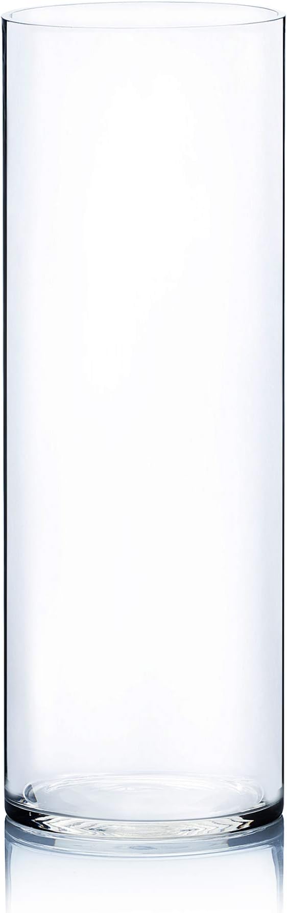 WGV Cylinder Vase, Width 7", Height 20", Clear Wide Large Diameter Flower Glassware, Floral Container, Planter Terrarium for Wedding Party Event, Home Accent Decor, 1 Piece