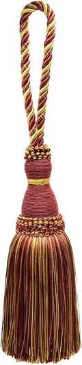 DÉCOPRO Beautiful Large 8" (20cm) Tassel (KTH8) Burgundy Gold Red Multicolor #1253 (Carmine Red Yellow Gold Dark Red) Individually Sold