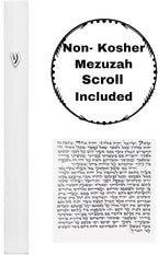A&S Mezuzot Alumium Mezuzah Case in Silver Shin Design Weatherproof Door Mezuza Judaica Art for Home Blessing (White, 6 Inches)
