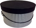 Sarah's Hat Boxes Classic Houndstooth Hat Box – 11" x 5.5" (Dia. x Ht.) Handmade in USA – Odorless Non-Toxic Adhesive, Cording Handle – Premium Storage for Hats & Accessories