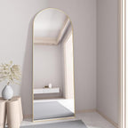 Full Length Mirror, 56"x16" Arch Floor Mirror with Stand, Gold Arched Full Body Standing or Leaning Mirror for Bedroom, Living Room
