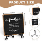 Farmhouse Decor Sign, Home Plaque Wooden with Stand, Housewarming Gifts for Women Men Family, Table Desk Cubicles Accessories for Living Room Bedroom Home Decorations