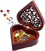 Pursuestar You are My Sunshine Music Box, Heart Shaped Vintage Hollow Out Wood Mechanism Wind Up Musical Box Gifts for Birthday Christmas Mother's Day Valentine's Day