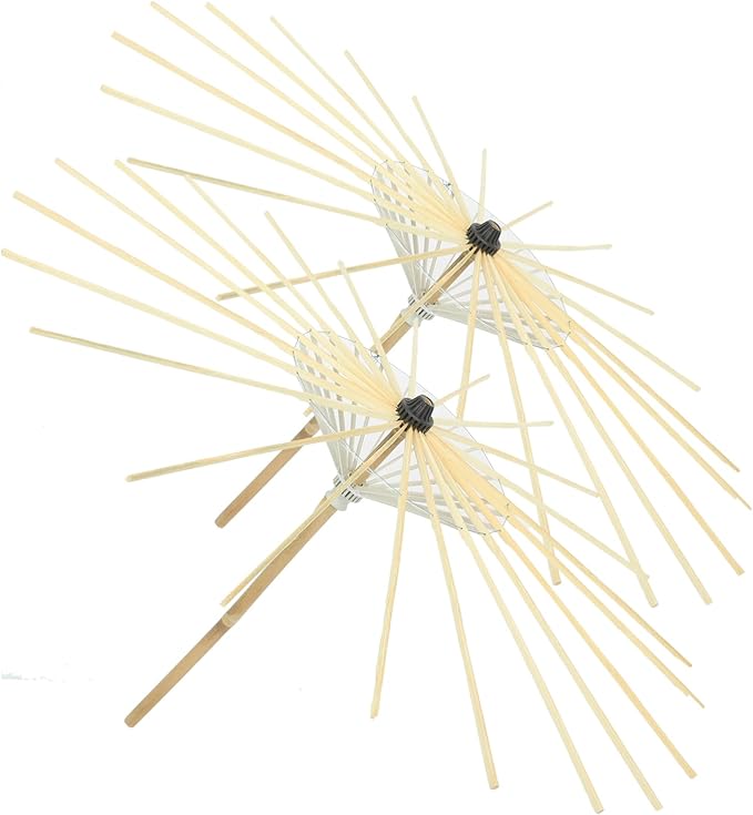 2pcs Parasol Poles Oiled Paper Umbrella Holder Yarn Ball Winder Photography Prop Paper Parasol Chinese Chic Paper Umbrella Stands Diy Crafts Switch Stage Umbrella