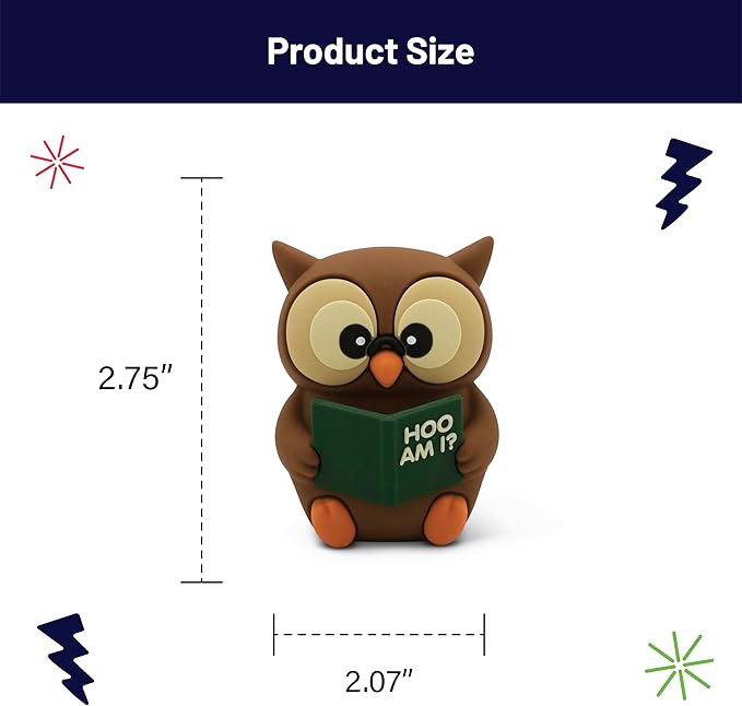 Little Readers – Cute Figurines for Bookshelves, Desks, Terrariums & Home Decor – Book-Loving Animal Statues - Owl