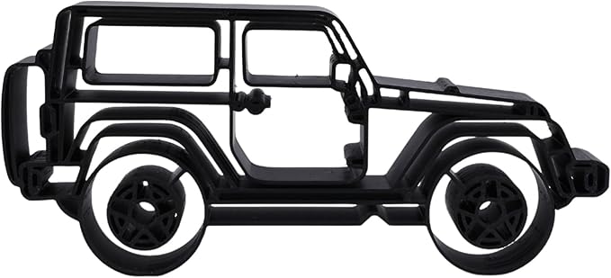 Jeep Wrangler Sculpture - Minimalist Decorative Accent for Off - Road Enthusiasts & Modern Home Decor | Collectible Design (Jeep Wrangler 2 Door Side View Matte Black)
