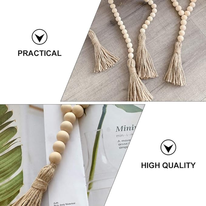 Home Decoration Bead Tassel String Wooden Beads Tassels Wall Hanging Decor Garland