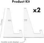Americanflat Acrylic Easel Stand - 4" Tabletop Easel and Plate Stand - Set of 2 - Lightweight Display Holders for Photos, Cards, Frames, Books, Magazines, Albums - Home or Office Decor