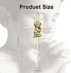 Tryuunion Baby Wall Cross Baptism Gifts for Boys and Girl, 7-inch Blessing Boy Baptism Crosses for First Holy Communion Christening and Dedication Baptismal Gifts (Gold Boy-7 in)