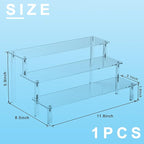 Acrylic Display Stand Risers, 3 Tier Perfume Stand Organizer, Clear Cupcake Stand Holder, Large Shelf Risers for Figures, Display Shelf for Collectibles, Dessert Shelves for Decoration and Organizer