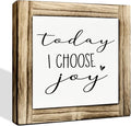 Inspirational Wood Signs, Modern Farmhouse Table Shelf Decor, Office Desk Signs, Home Decor for Living Room Bathroom Kitchen, Positive Mindset Box Sign, Today I Choose Joy Sign, 5.9×5.9 inches
