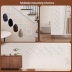 Rustic Wall Mounted Coat Rack with Space Saving Accordion Design, Expandable Wall Mount Coat Rack with 16 Wood Hooks, Modern Farmhouse Wall Décor for Living Room, Entryway(Shabby White)