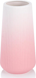 Gradient Pink Ceramic Vase, GUKJOB Cute Flower Vase for Pampas Grass, Home, Living Room, Dining Table, Farmhouse, Office Decor, Bedroom, Table, and Kitchen Shelf (XL Gradient Pink)