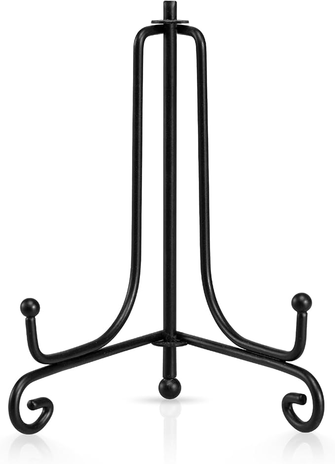 Artliving Plate Stands for Display, 4 Inch Black Iron Easel Plate Display Photo Holder Stand, Displays Picture Frames, Decorative Plates, Tablets and Art (2 pack)